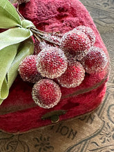 Load image into Gallery viewer, Red Frosted Stamen Balls - Cranberry Holiday Headband Crown - Christmas Collage Decoration - Sugar Stamen Berry Millinery Wedding Supplies