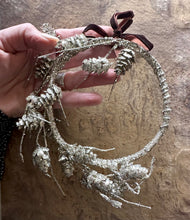 Load image into Gallery viewer, Silver Glitter Frosted Pinecone Wreath