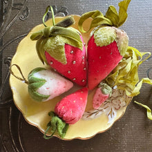 Load image into Gallery viewer, Vintage Velvet Strawberry Making Class and Kit PREORDER with Big Beautiful Strawberry Thank You Gift