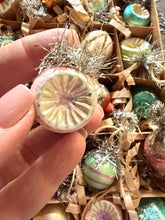 Load image into Gallery viewer, LAST ONE ~ 20 Tiny Mercury Glass Feather Tree Tinsel Ornaments in Gift Box