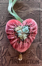 Load image into Gallery viewer, Silk Velvet Crossed Heart Pendant