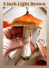 Load image into Gallery viewer, Brown Velvet Mushroom Ornaments