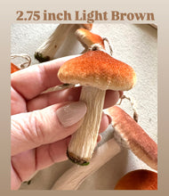 Load image into Gallery viewer, Brown Velvet Mushroom Ornaments