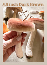Load image into Gallery viewer, Brown Velvet Mushroom Ornaments