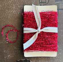 Load image into Gallery viewer, Tiny Red Micro Tinsel Trim 20 Yards Metallic Garland