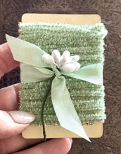 Load image into Gallery viewer, Mini Tinsel Trim Mint - 12 Feet Lovely Spring Mint Tinsel Trim - Narrow Packaging Mini Tinsel String - Wedding Trim - Easter Decoration