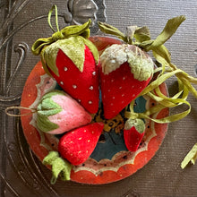 Load image into Gallery viewer, Vintage Velvet Strawberry Making Class and Kit PREORDER with Big Beautiful Strawberry Thank You Gift