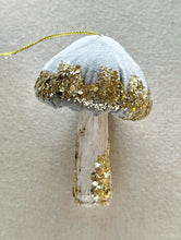 Load image into Gallery viewer, Velvet Mushroom Ornaments Woodland Pink Toadstool Glitter Decorations
