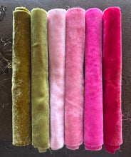 Load image into Gallery viewer, BLACK FRIDAY SALE Pink Poinsettia Hand dyed Silk Velvet Collection 6 Pieces