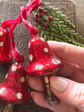 Load image into Gallery viewer, Glass Mushroom Ornaments on Velvet Ribbons