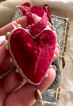 Load image into Gallery viewer, Red Velvet Heart Pendant