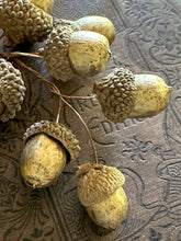 Load image into Gallery viewer, Rustic Golden Acorn Spray