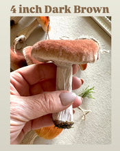 Load image into Gallery viewer, Brown Velvet Mushroom Ornaments