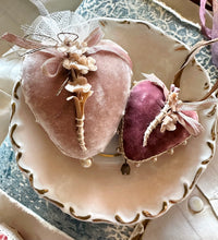 Load image into Gallery viewer, Custom Order for BETH Silk Velvet Heart Token and Velvet Heart Pendant