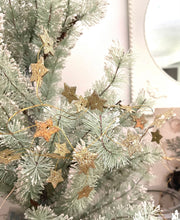 Load image into Gallery viewer, 74 Gold Glitter Stars Garland - 6 Feet Holiday Decorating Garland - Tiny Wired Gold Stars Glittery Christmas Garland