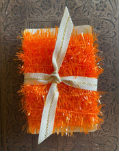 Load image into Gallery viewer, Orange Icicle Tinsel Trim - 12 Feet Tiny Halloween Garland