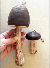 Load image into Gallery viewer, Deep Brown Mushroom Ornaments