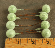 Load image into Gallery viewer, Mint Green Sugar Stamen Balls - Large Frosted Stamen Balls Millinery Supplies - Crown Tiara Hat Making Supplies - Wedding Bouquet Corsage