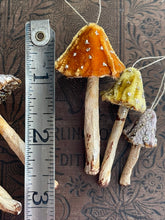 Load image into Gallery viewer, Silk Velvet Mushroom Woodland Set of 7 Velvet Toadstool Decorations - Made to Order Handmade Fairy Mushrooms Terrarium Display
