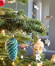 Load image into Gallery viewer, 74 Silver Glitter Stars Garland - 6 Feet Holiday Decorating Garland - Tiny Wired Silver Stars Glittery Christmas Garland