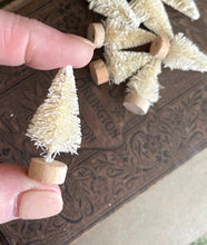 Load image into Gallery viewer, 8 White Bottle Brush Tiny Christmas dTrees