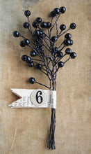 Load image into Gallery viewer, Jet Black Bead Stamen Spray - Goth Crown Prom Wedding Corsage Veil Headband Supplies - Millinery Hat Making Stems - Halloween Wreath Trim