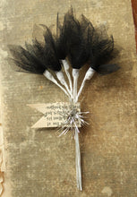 Load image into Gallery viewer, Wired Jet Black Tulle Millinery Stems
