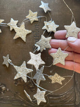 Load image into Gallery viewer, Silver Glitter Stars Garland - 6 Feet Holiday Decorating

