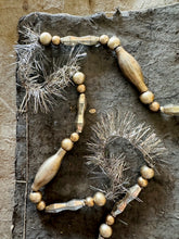 Load image into Gallery viewer, Silver Glass Bead and Tinsel Holiday Garland
