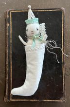 Load image into Gallery viewer, MINNIE Tiny Snowman in a Vintage Stocking 12 Days of Christmas
