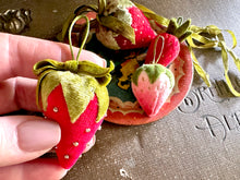 Load image into Gallery viewer, Vintage Velvet Strawberry Making Class and Kit PREORDER with Big Beautiful Strawberry Thank You Gift
