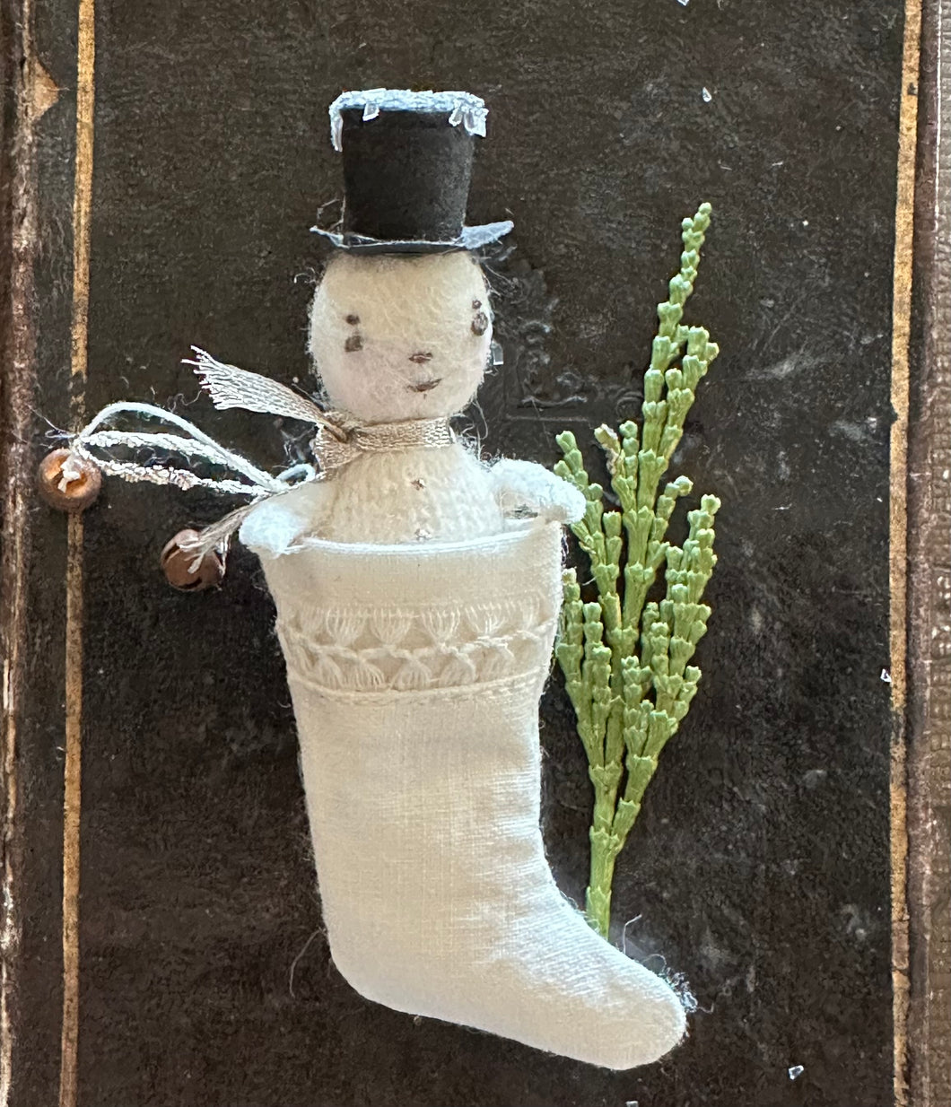 EDWIN Tiny Snowman in a Vintage Stocking 12 Days of Christmas