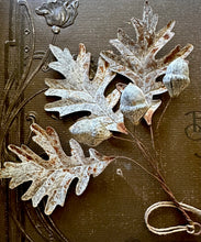Load image into Gallery viewer, Rusted Acorn and Oak Spray - Rustic Fall Aged Metal Leaves
