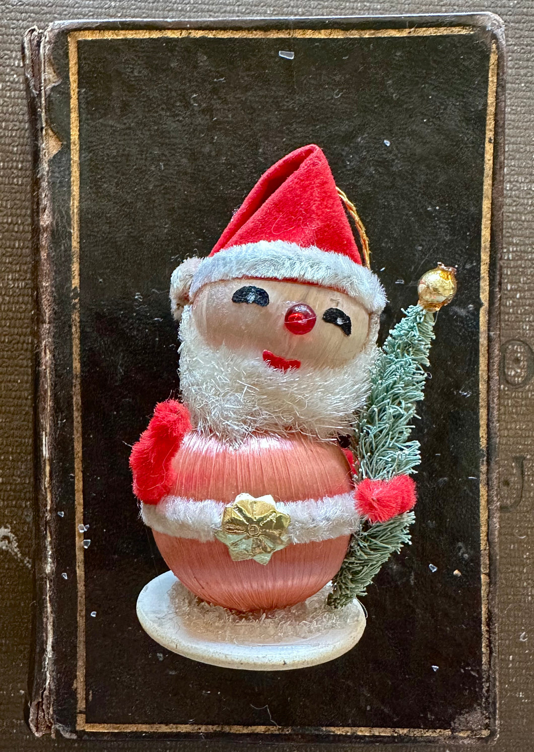 Vintage Satin Ball Santa Snowman with Tree 12 Days of Christmas