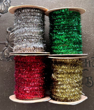 Load image into Gallery viewer, Wired Tinsel Spools in Four Colors 12 Days of Christmas
