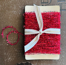 Load image into Gallery viewer, Tiny Red Micro Tinsel Trim 20 Yards Metallic Garland
