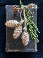 Load image into Gallery viewer, Frosted Glass Pinecones 12 Days of Christmas
