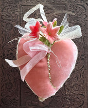 Load image into Gallery viewer, Petal Pink Silk Velvet Large Valentine Heart Token
