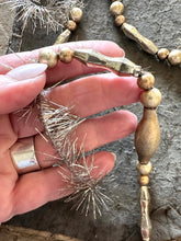 Load image into Gallery viewer, Silver Glass Bead and Tinsel Holiday Garland
