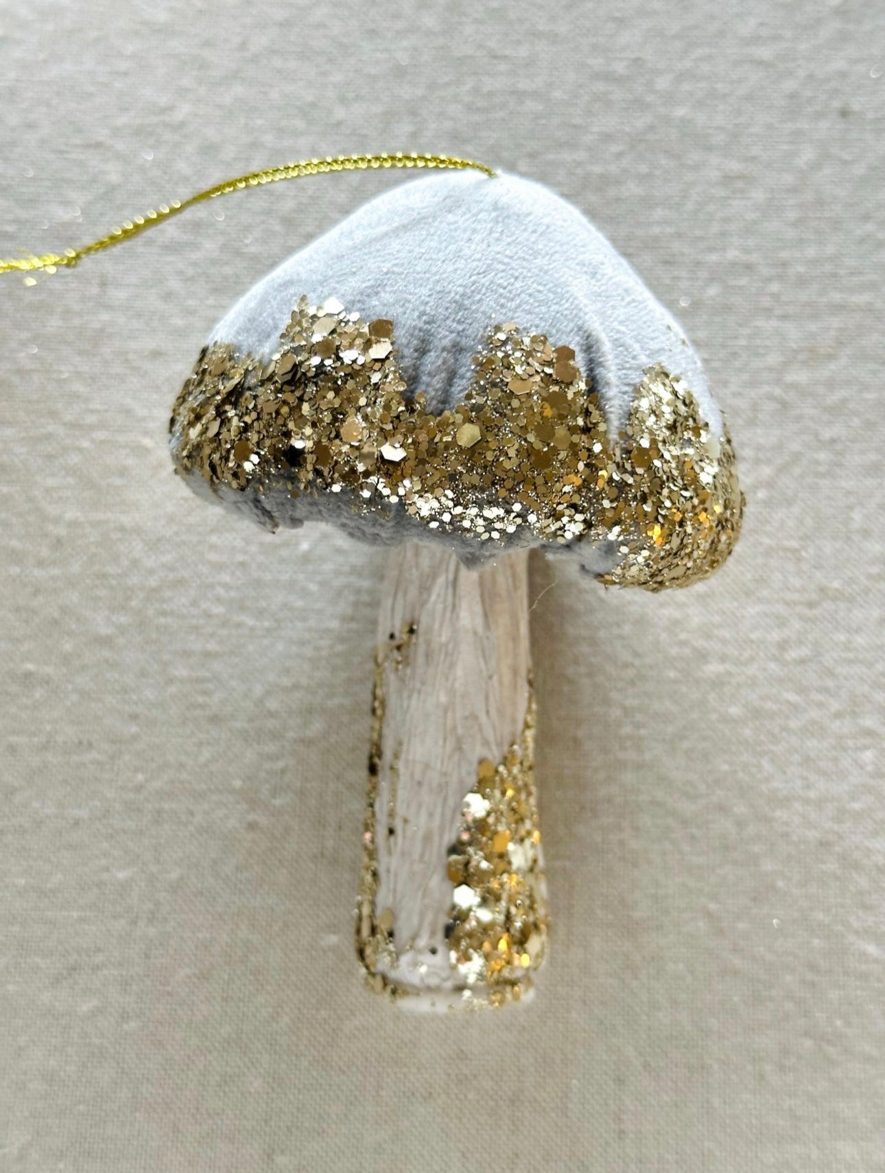 Velvet Mushroom Ornaments Woodland Pink Toadstool Glitter Decorations ...