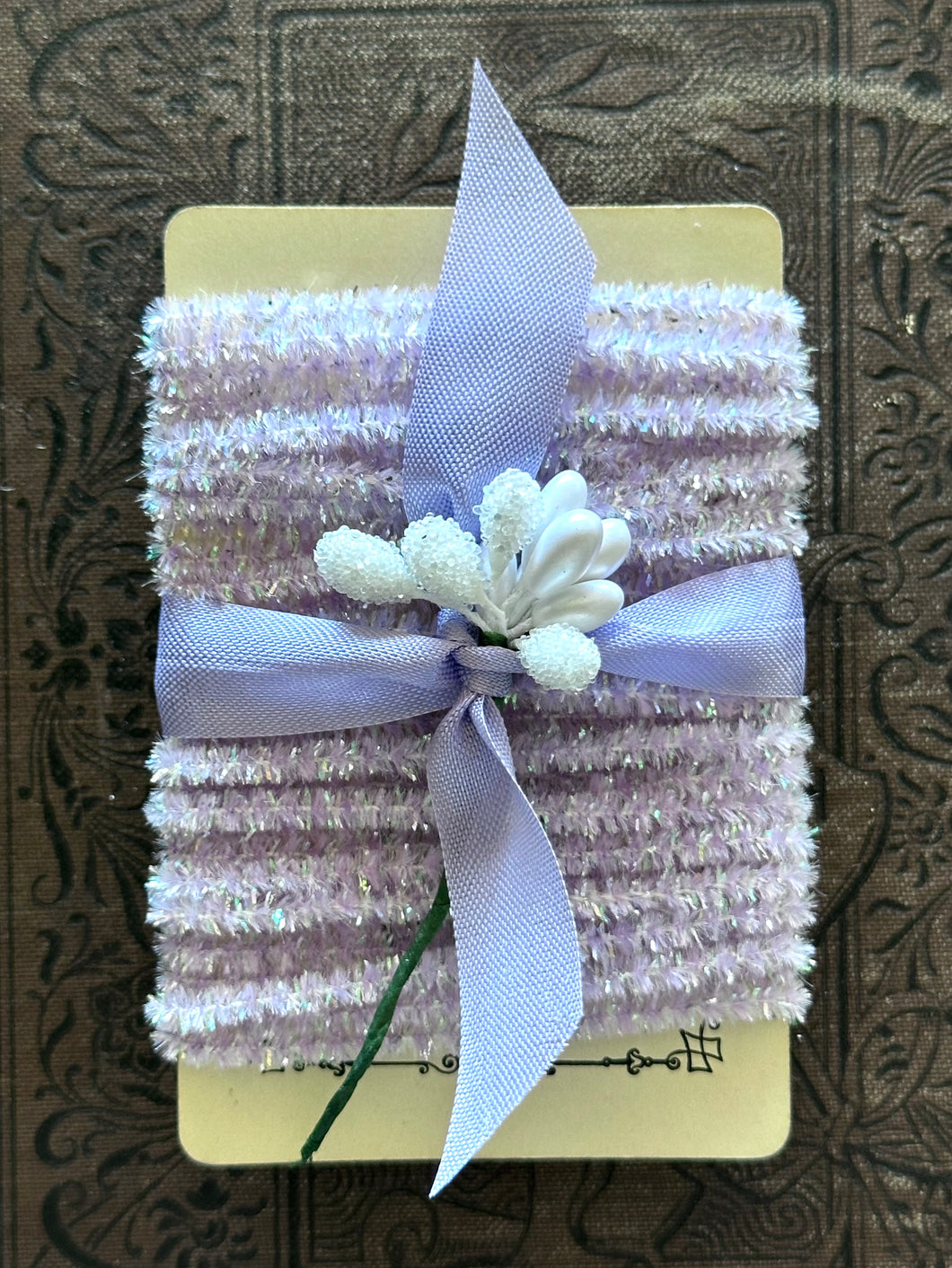 Mini Tinsel Trim Lavender - 12 Feet Lovely Spring Mint Tinsel Trim - Narrow Packaging Mini Tinsel String - Wedding Trim - Easter Decoration