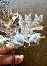 Load image into Gallery viewer, Rusted Acorn and Oak Spray - Rustic Fall Aged Metal Leaves
