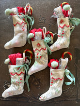 Load image into Gallery viewer, 12 Days of Christmas Tiny Vintage Stockings
