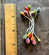 Load image into Gallery viewer, Harvest Sugared Stamens Burnt Orange and Gold Autumn Millinery Stamen Bundle
