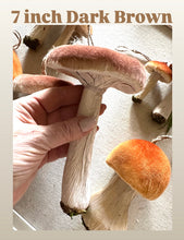 Load image into Gallery viewer, Brown Velvet Mushroom Ornaments

