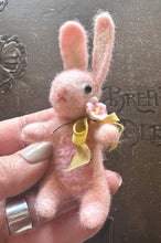 Load image into Gallery viewer, Tiny Needle Felted Pink Bunny in a Large Decorated Egg
