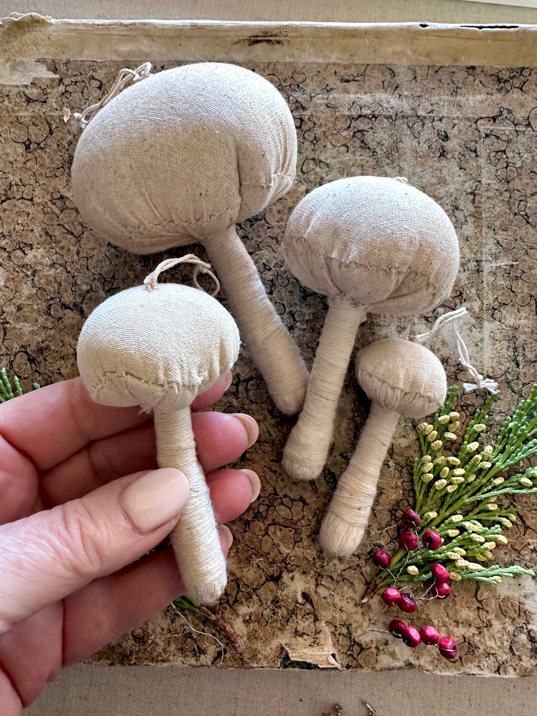 CYBER MONDAY MUSHROOM SALE  DIY Muslin Mushrooms for Embroidery or Dyeing