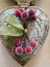 Load image into Gallery viewer, Red Frosted Stamen Balls - Cranberry Holiday Headband Crown - Christmas Collage Decoration - Sugar Stamen Berry Millinery Wedding Supplies
