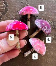 Load image into Gallery viewer, CYBER MONDAY MUSHROOM SALE Miniature Feather Tree Mushroom Ornaments
