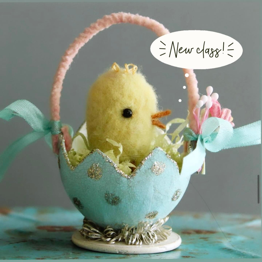 Needle Felted Spring Chicks Online Class and Kit